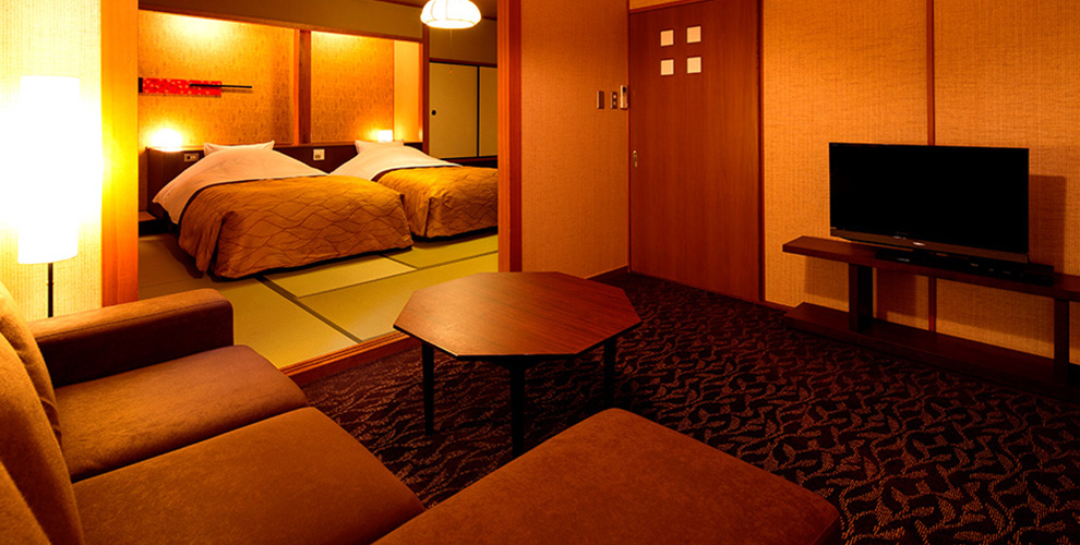 宽敞的日式双人单人床房