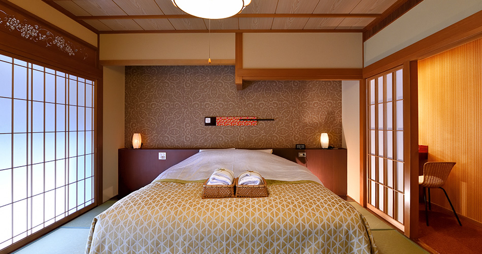 Japanese style double room with open air bath