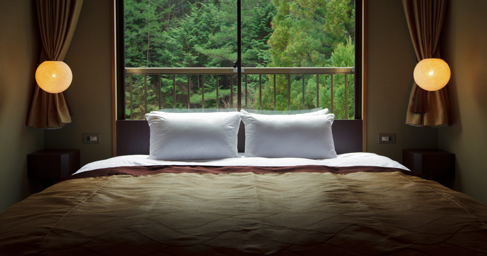 Japanese western style suite room with open air bath