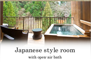 Japanese style room with open-air bath