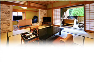 Japanese western style suite room with open air bath