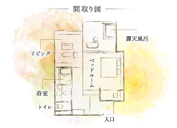 露天風呂付和室ダブル　間取り図